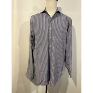Phineas Cole Men's Dress Shirt Size 16 1/5x35 With French‎ Cuffs